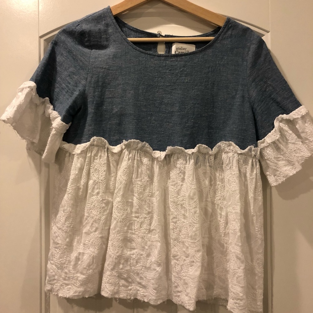 Cute Anthropologie Chambray top